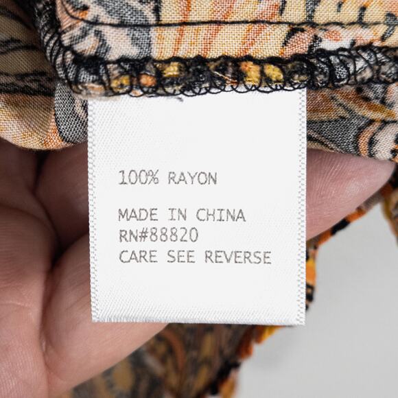 Rachel Roy Women’s Tie Front Blouse Boho Statement Print Paisley Travelcore 1X - Picture 7 of 7